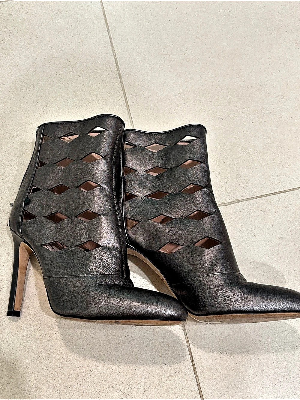 Metallic SJP high heel booties